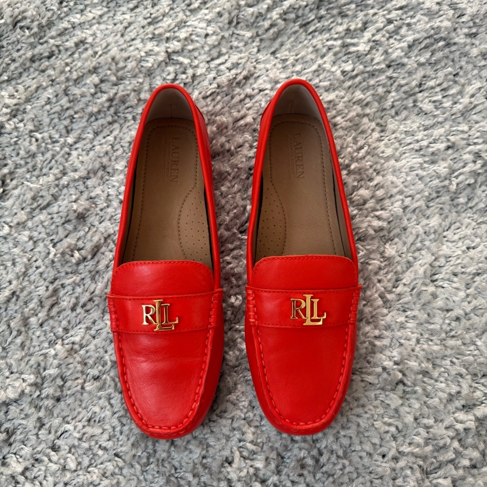 Lauren Ralph Lauren Vibrant Red Loafers